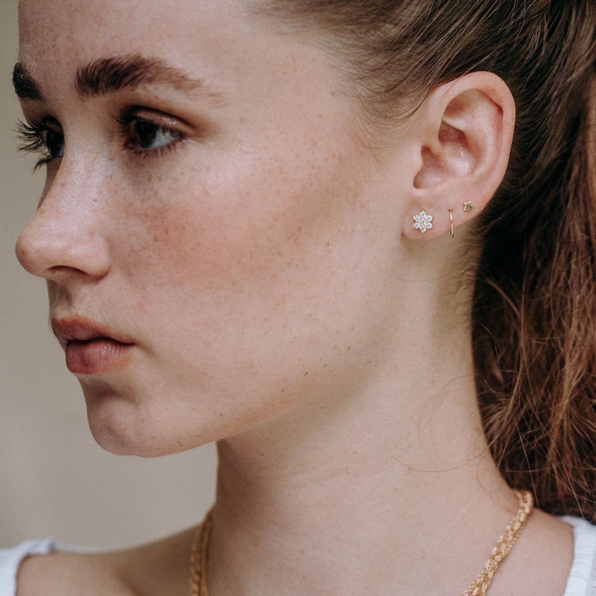 Arete Cz Roseta Md Gold