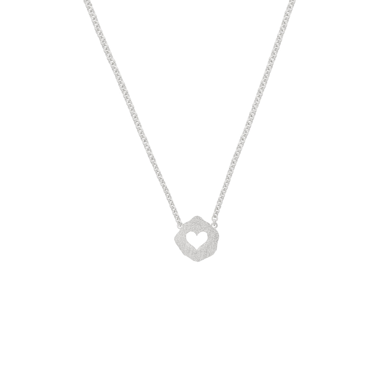 Collar Placa Corazón Silver