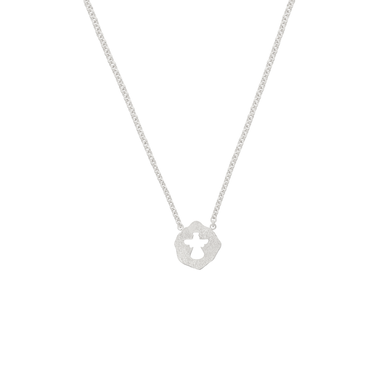Collar Placa Angel Silver