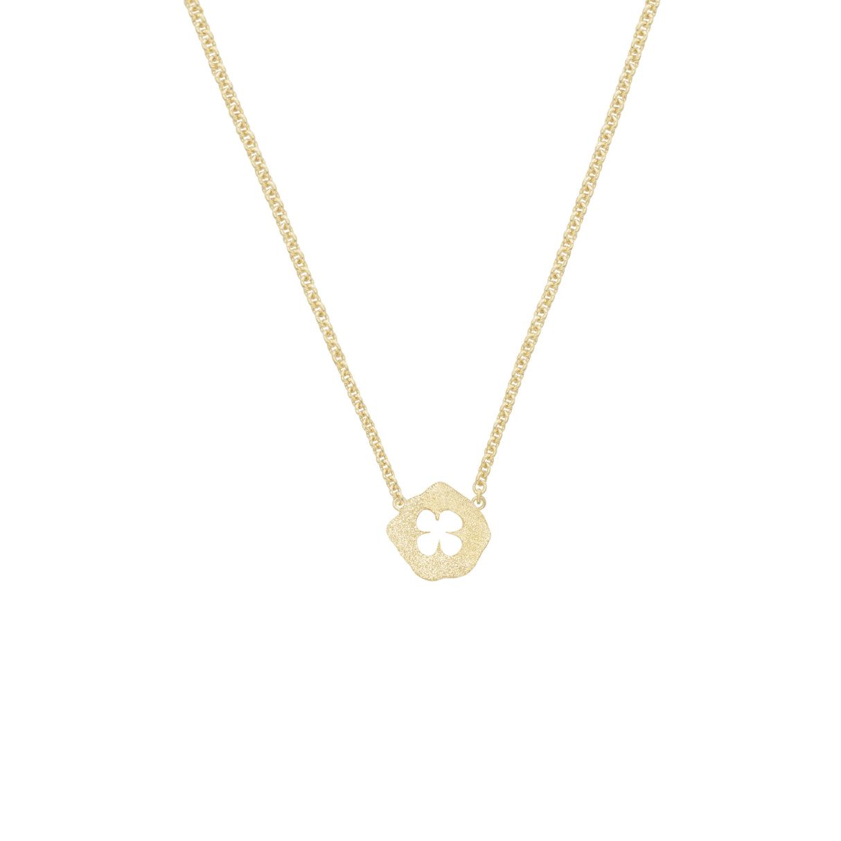 Collar Placa Flor Gold