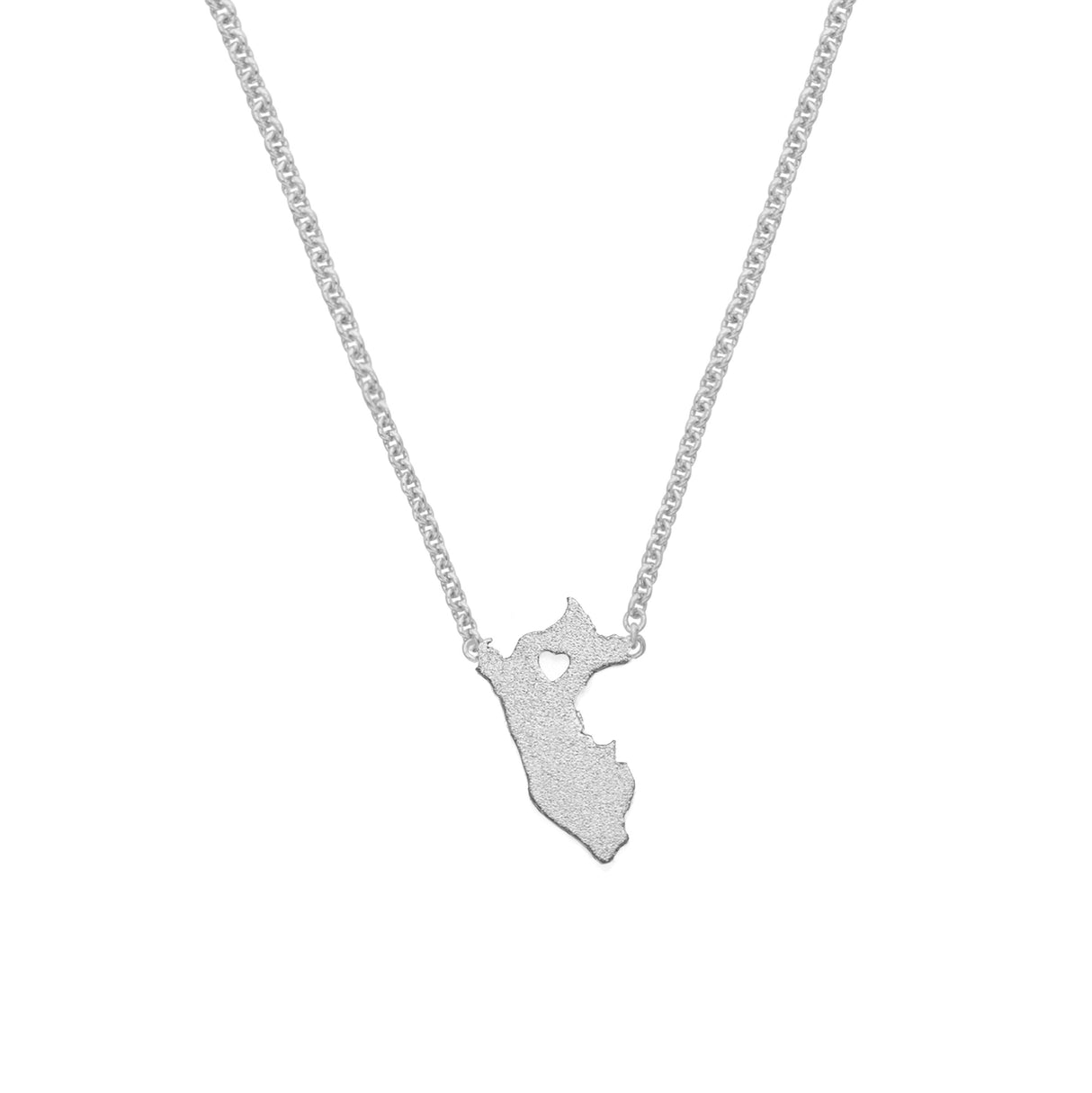 Collar Mapa del Perú Silver