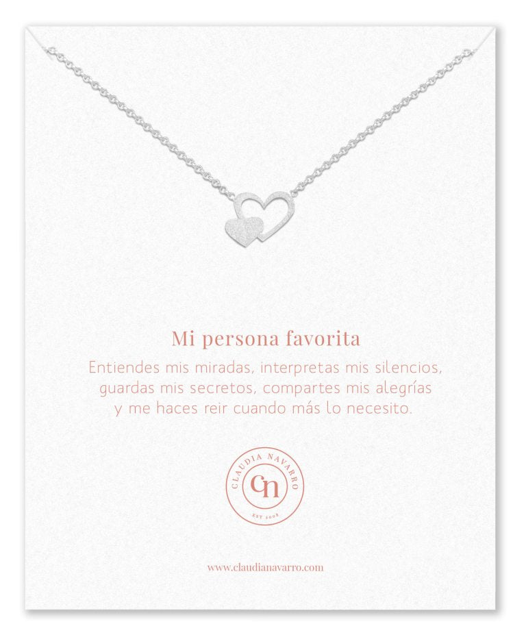 Collar Doble Corazón Silver