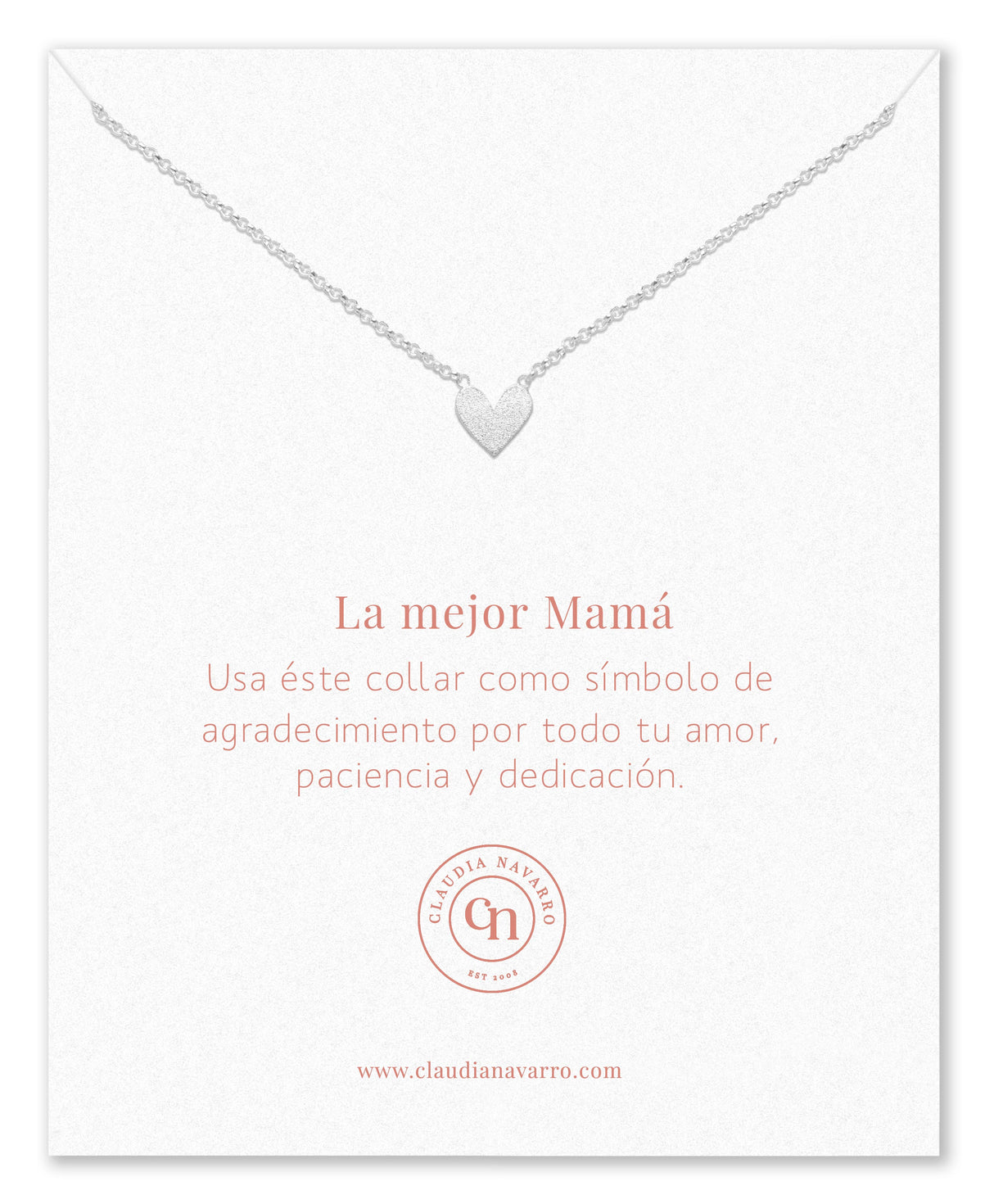 Collar Corazon Entero MAMA Silver