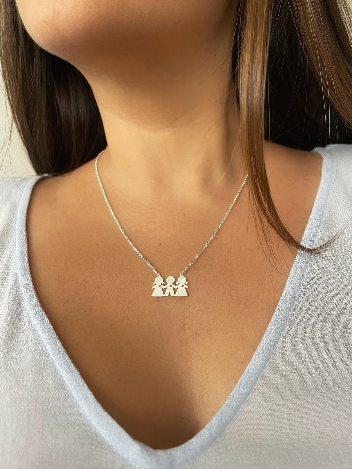 Collar Niña-niño-niña Silver
