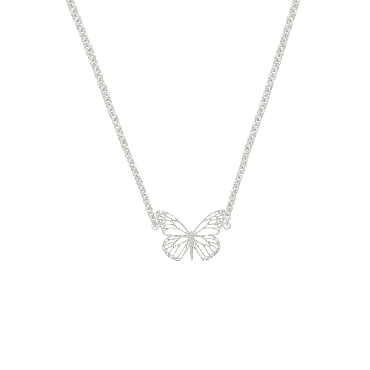 Collar Mariposa Monarca Silver