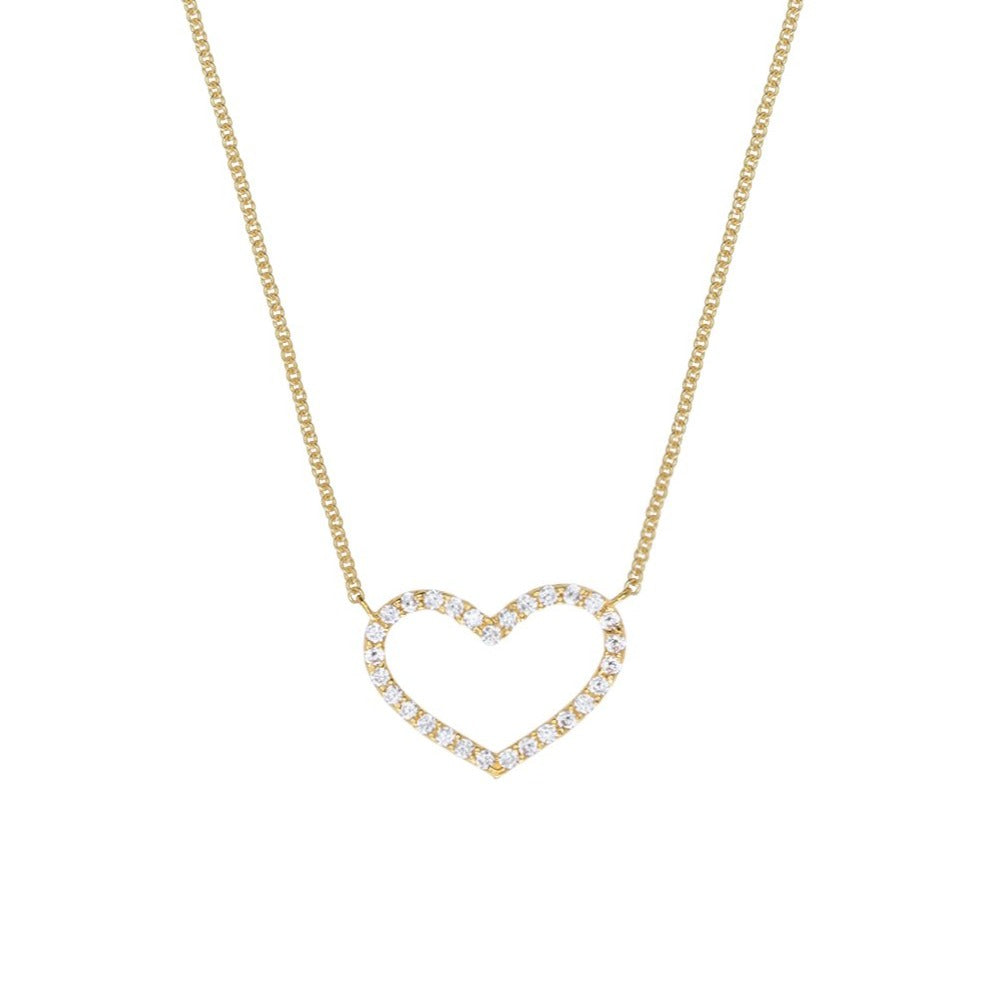 Collar Cz Heart Xl Gold