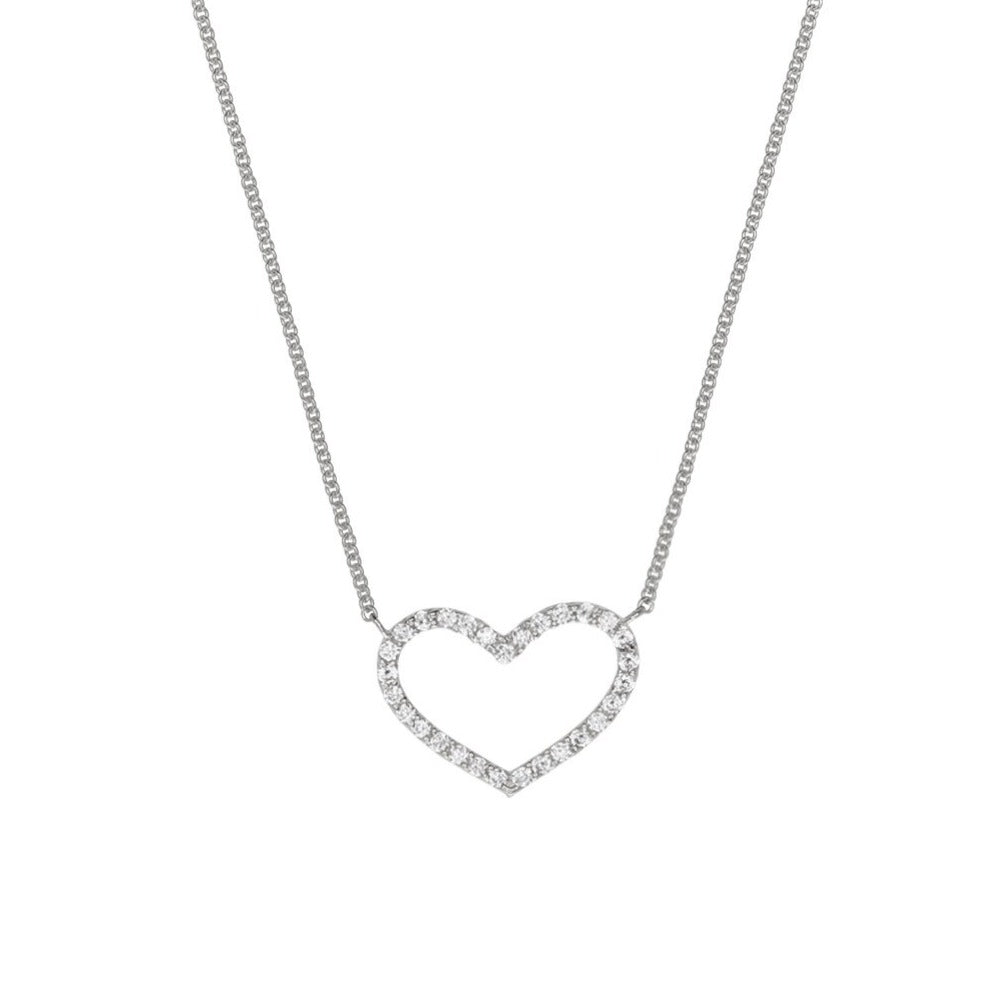 Collar Cz Heart Xl Silver