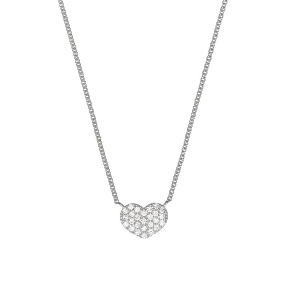 Collar Cz Mini Heart Silver