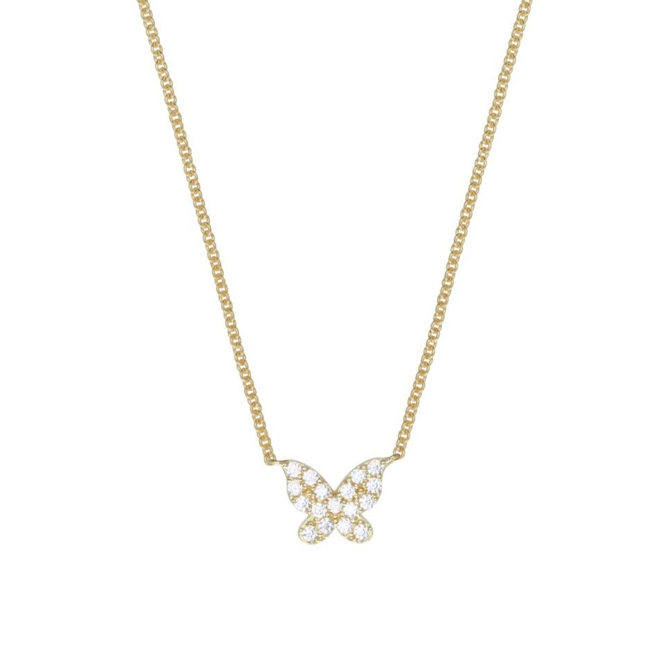 Collar Cz Mini Butterfly Gold