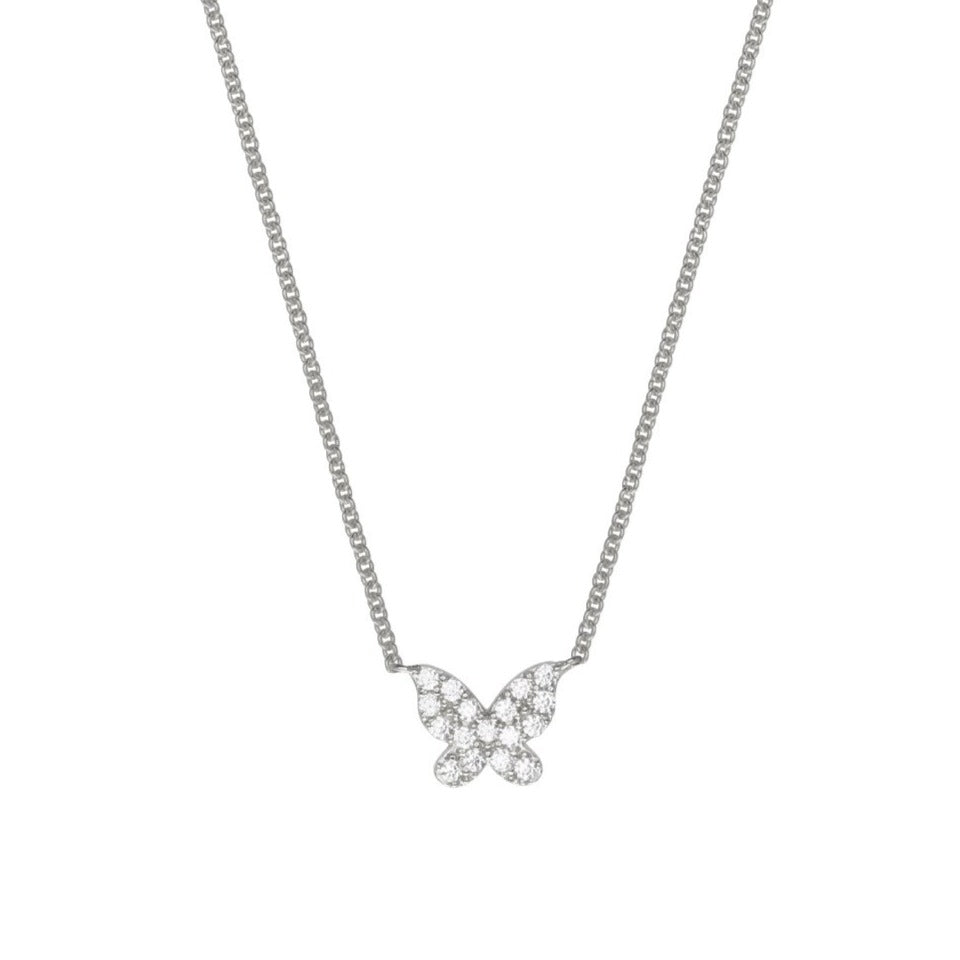 Collar Cz Mini Butterfly Silver