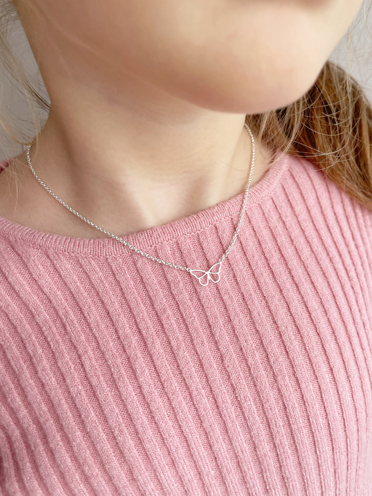 Collar Kids Mariposa2 Silver