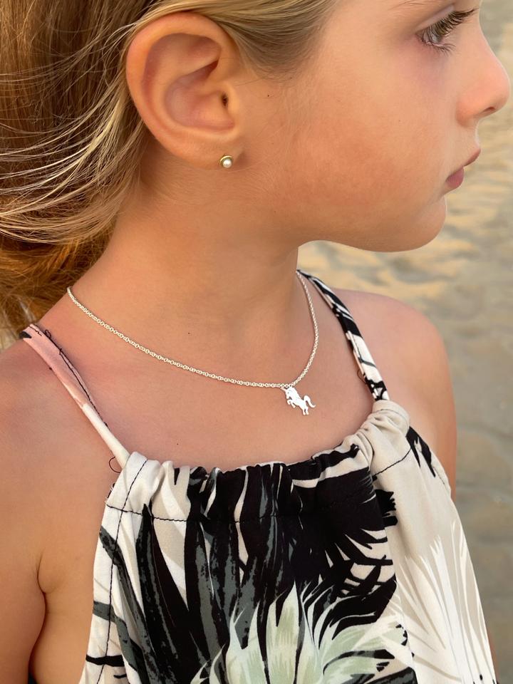 Collar Kids Unicornio2 Silver