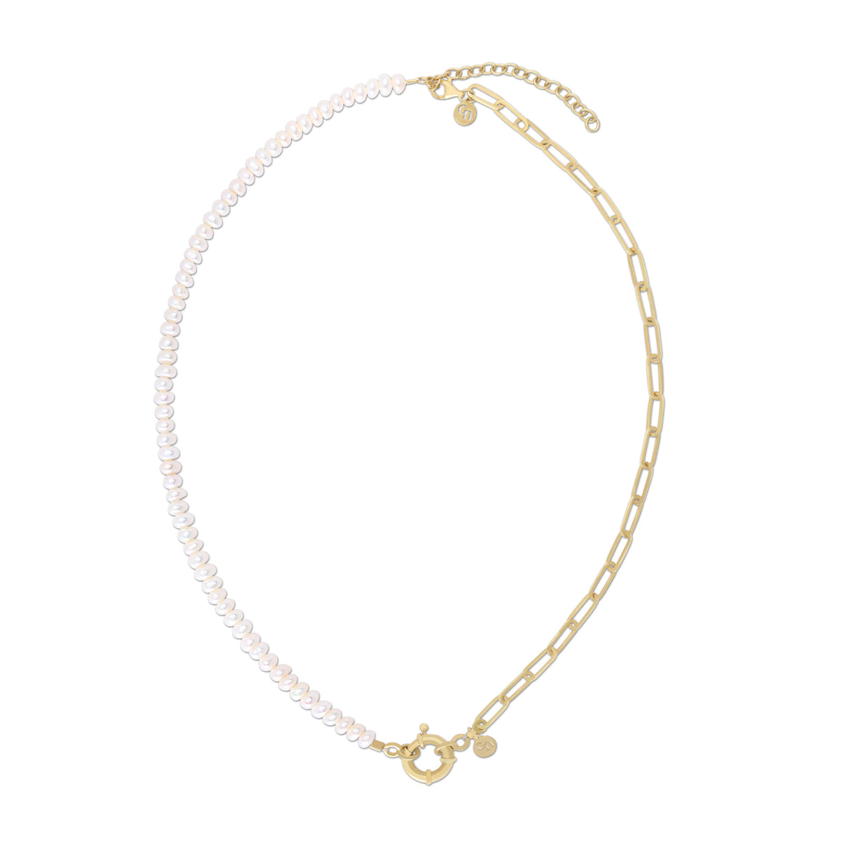 Gargantilla Toggle Link X Pearl Gold