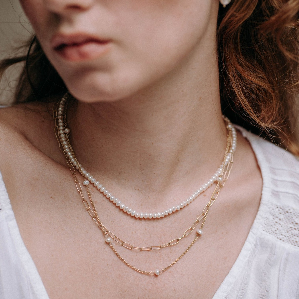 Gargantilla Mix Pearl Gold