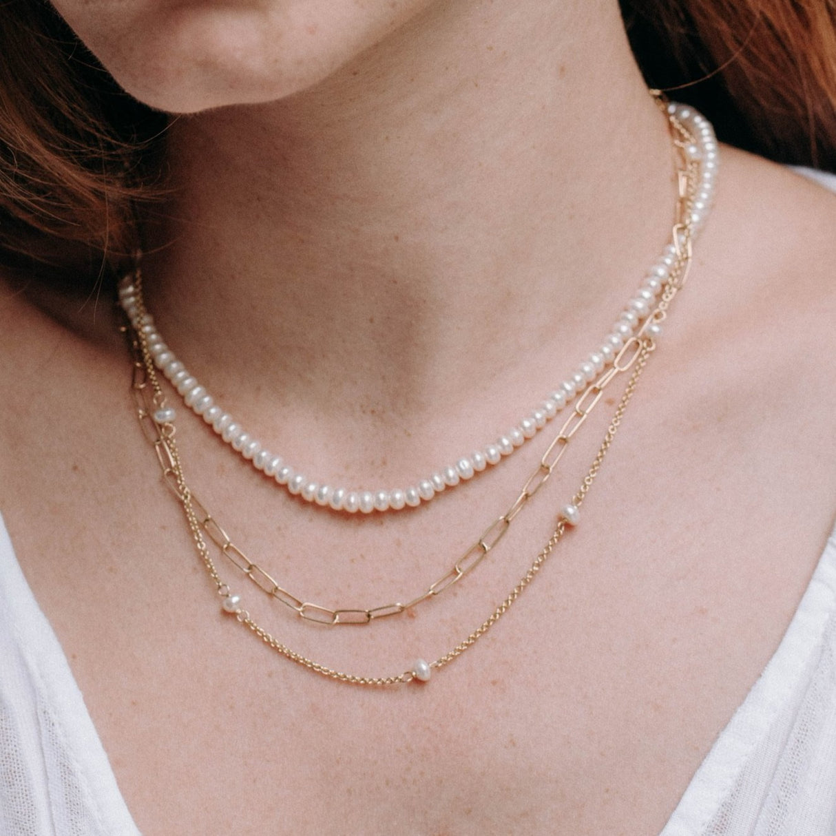 Gargantilla Mix Pearl Gold