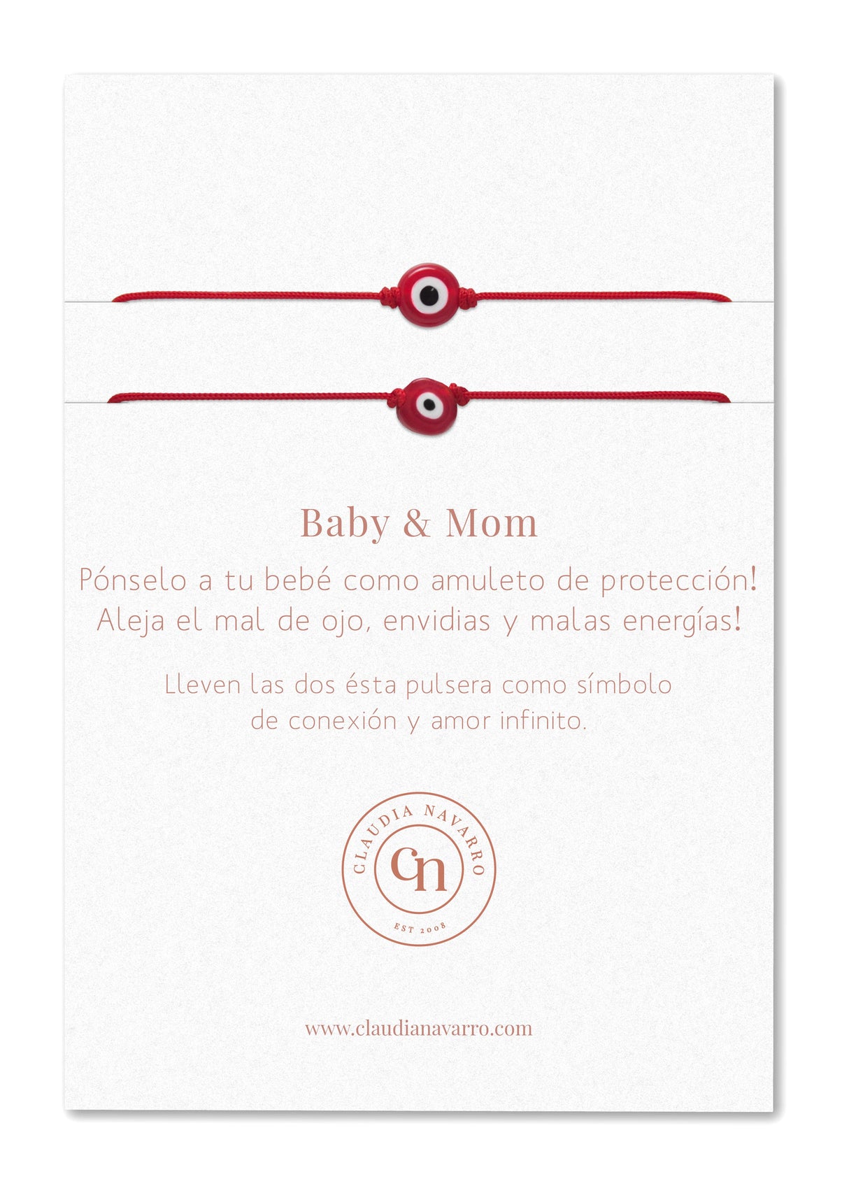 Pulsera Hilo Ojito Mamá y Baby - Rojo