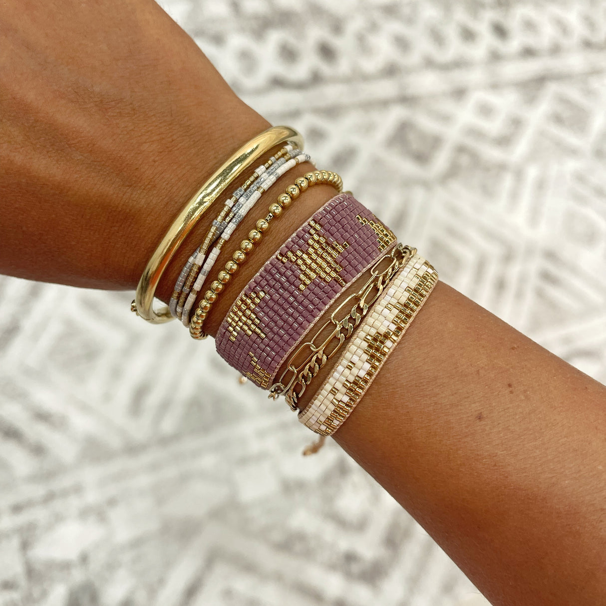 PULSERA LOOM INDI MALVA