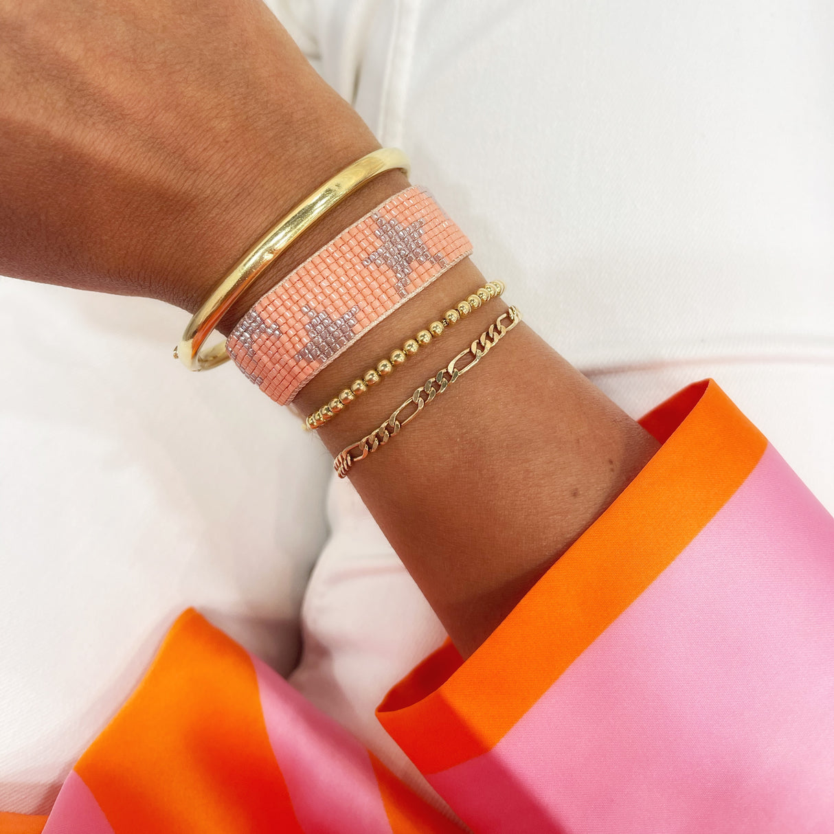 PULSERA LOOM INDI PEACH