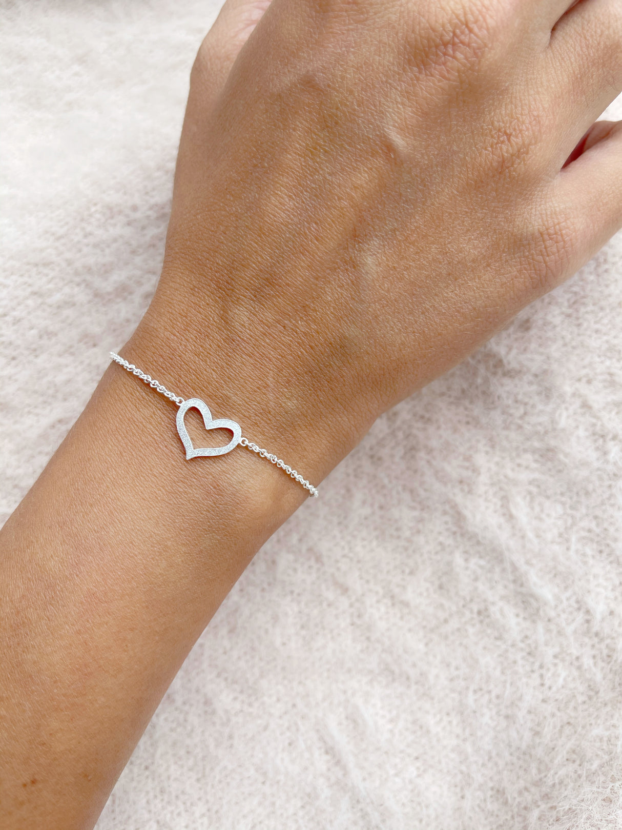 Pulsera Corazón Borde Silver