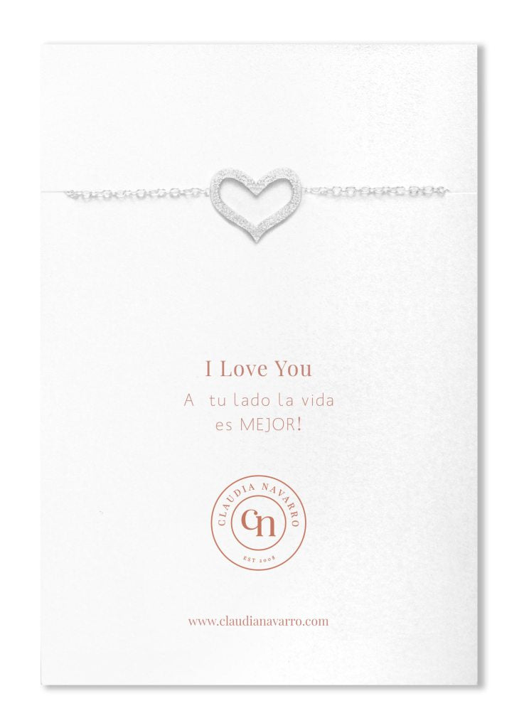 Pulsera Corazón Borde Silver