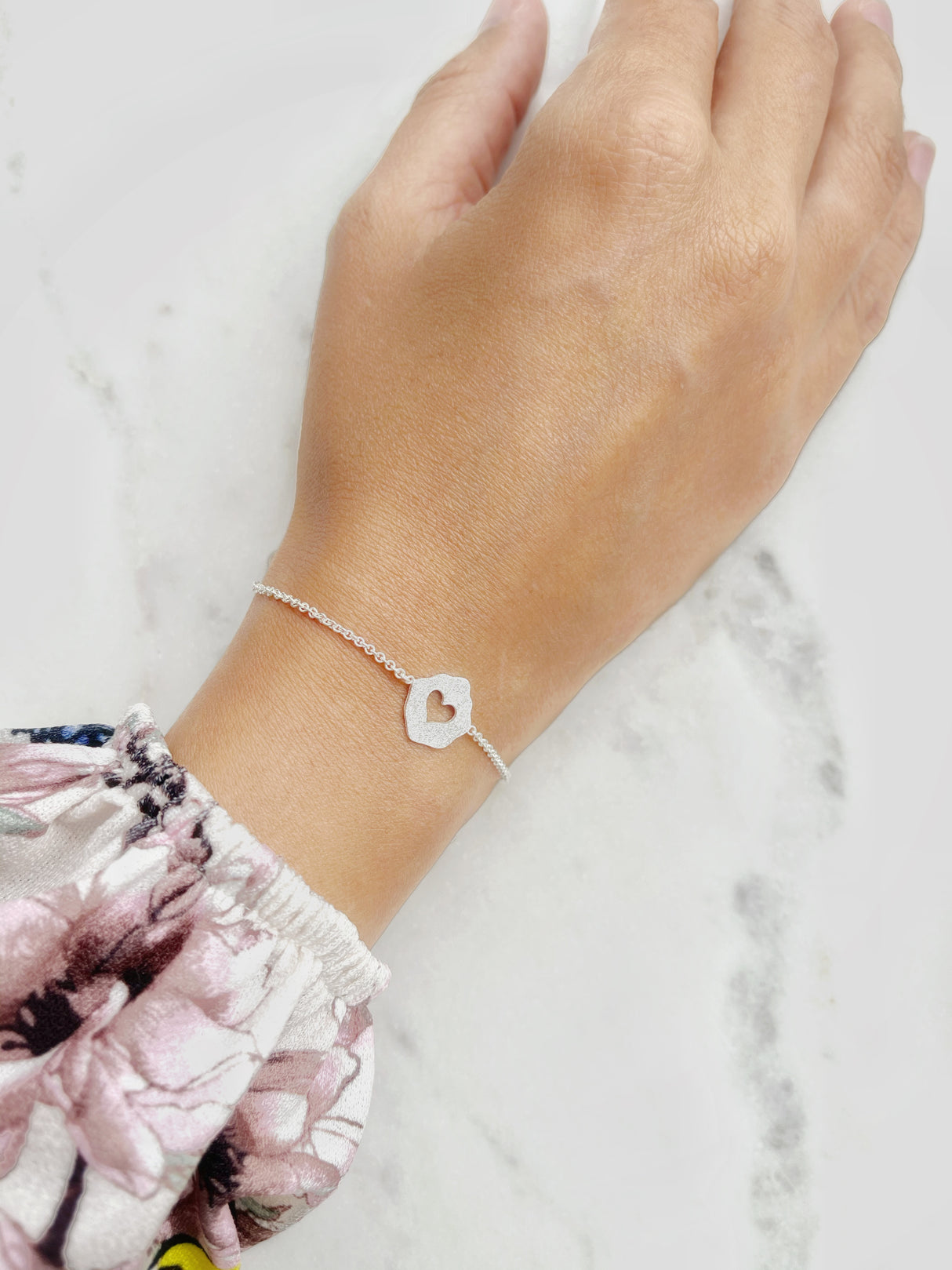 Pulsera Placa Corazón Silver