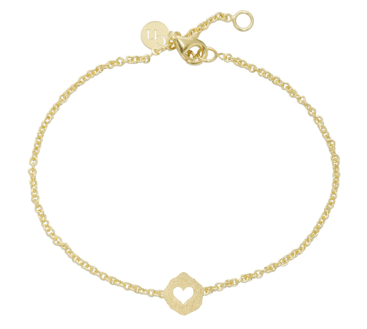 Pulsera Placa Corazón Gold