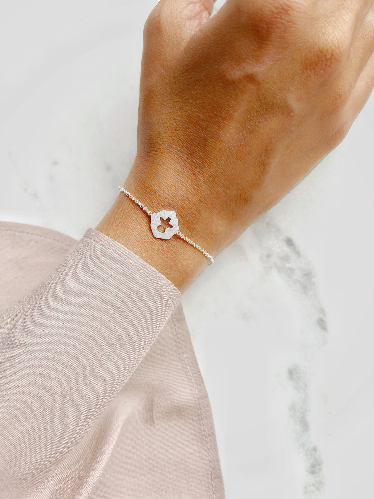 Pulsera Placa Angel Silver