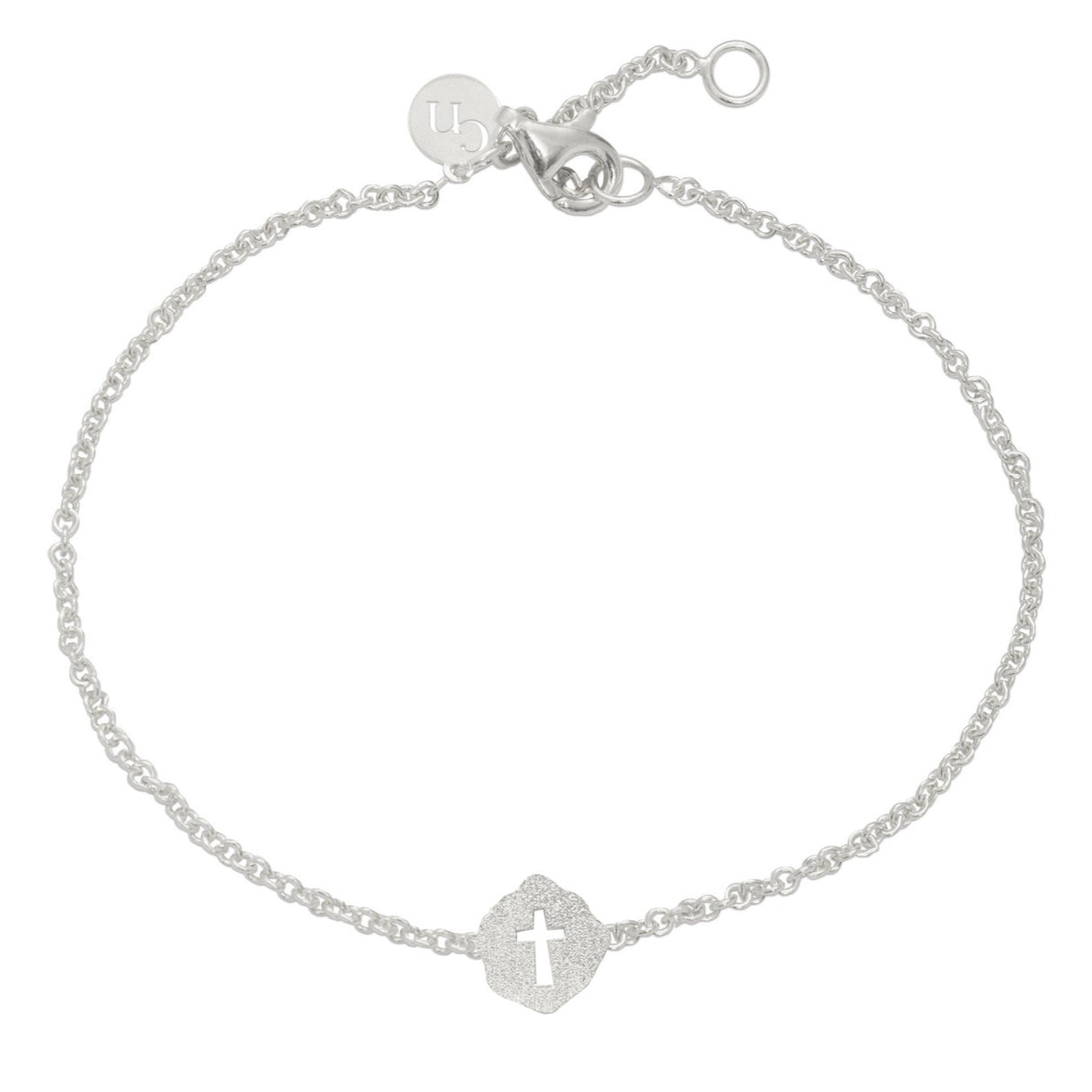 Pulsera Placa Cruz Silver