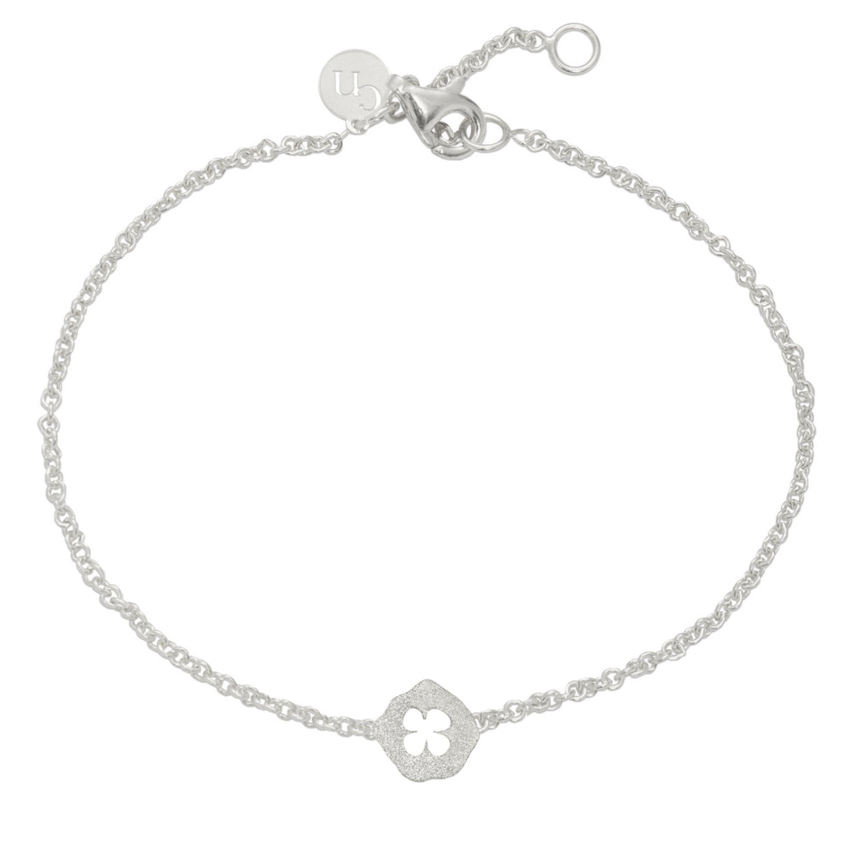 Pulsera Placa Flor Silver