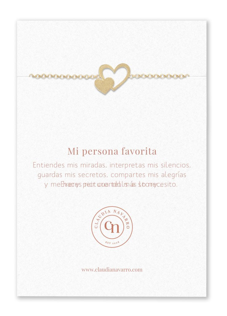 Pulsera Doble Corazon Gold