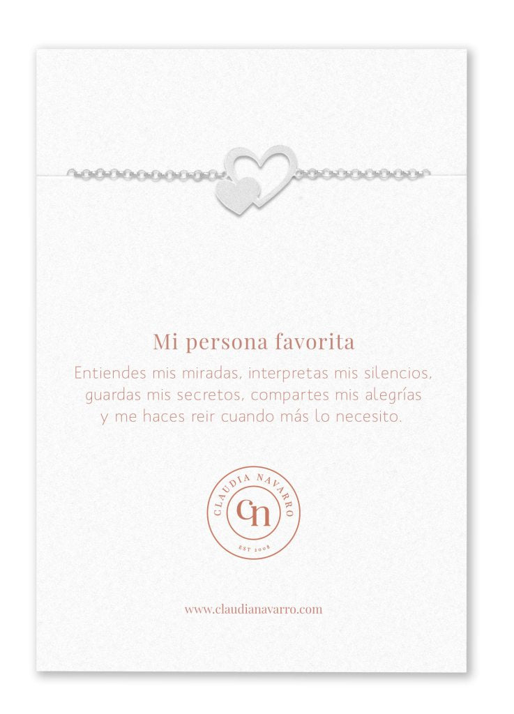 Pulsera Doble Corazón Silver