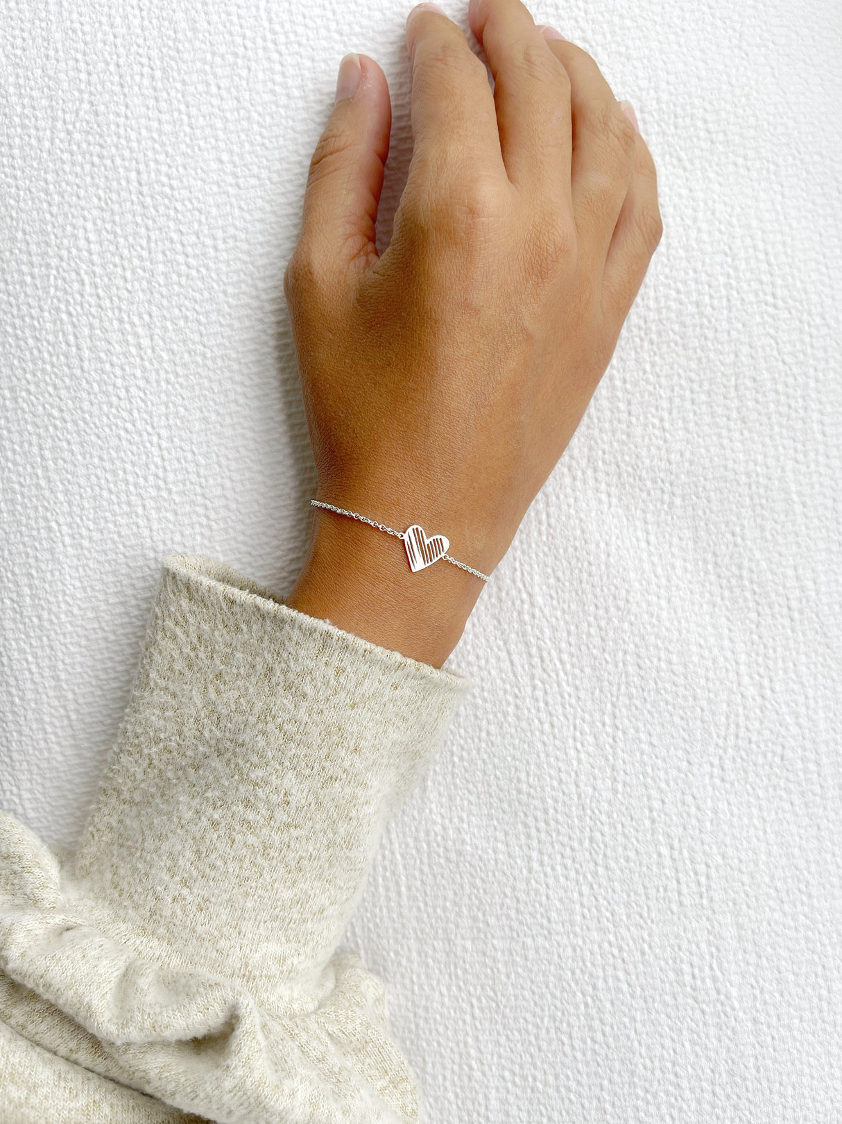 Pulsera Corazon Pintado Silver