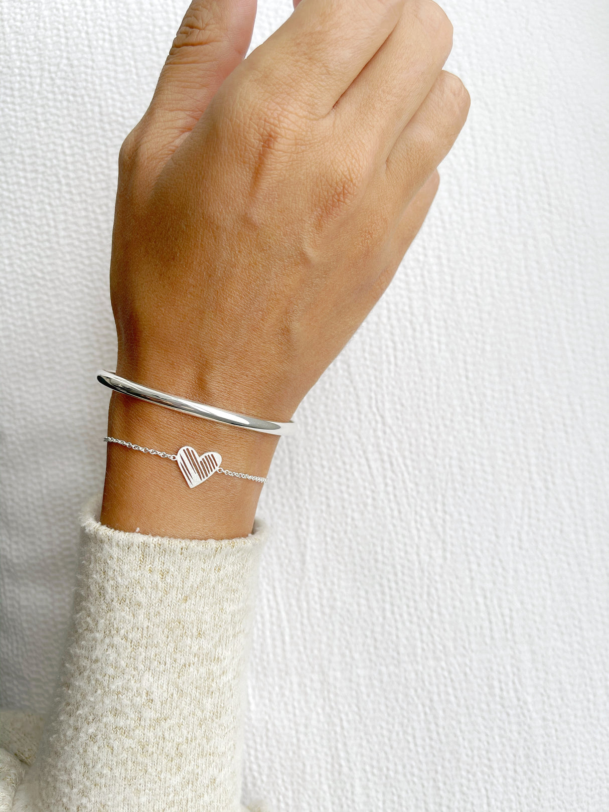 Pulsera Corazon Pintado Silver