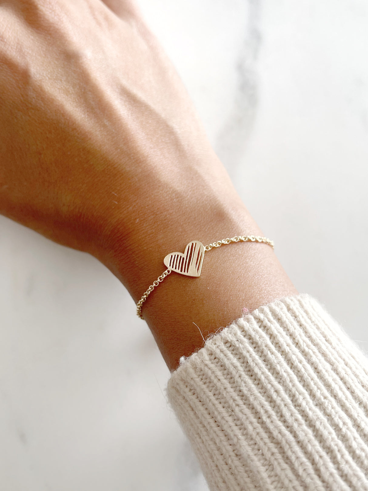 Pulsera Corazon Pintado Gold