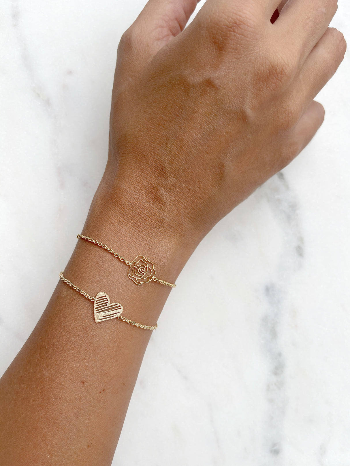 Pulsera Corazon Pintado Gold