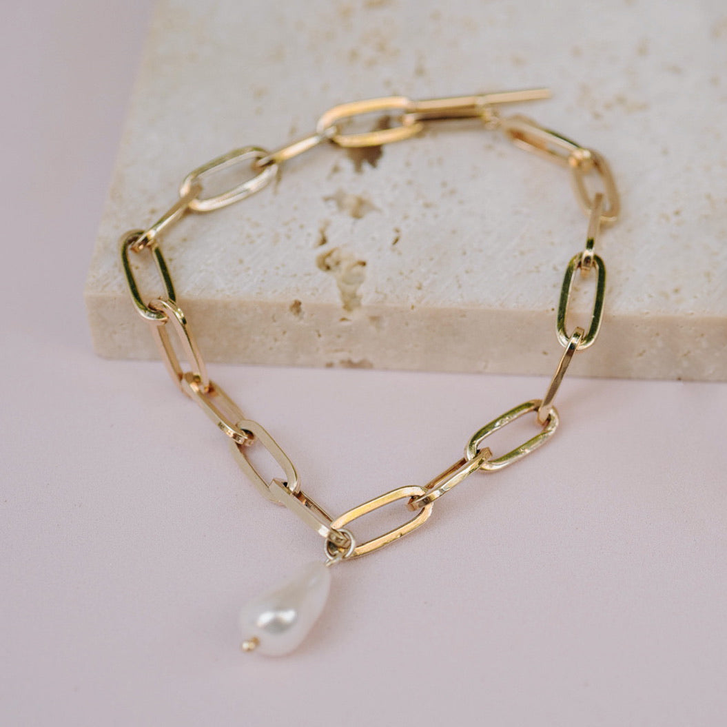 Pulsera Link X Pearl Gold