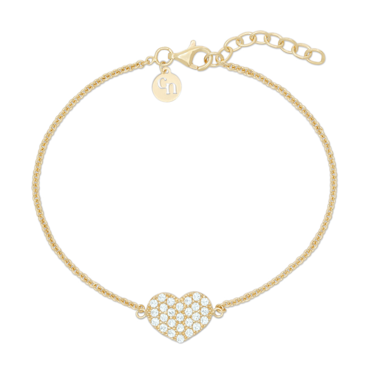 Pulsera Cz Mini Heart Gold