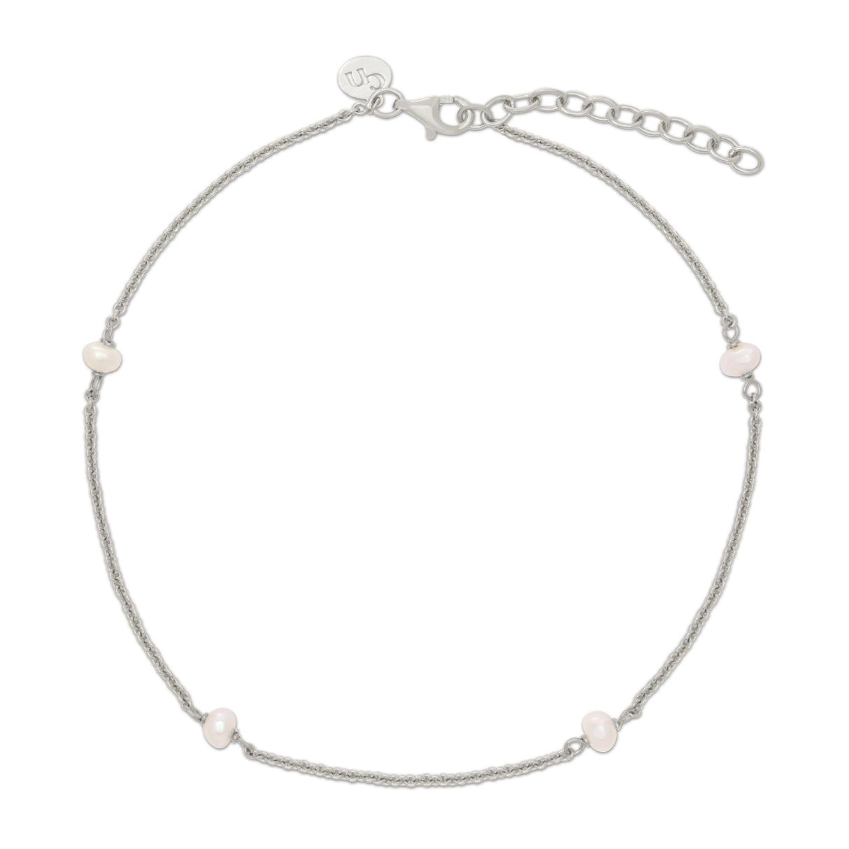 Tobillera Mix Pearl Silver