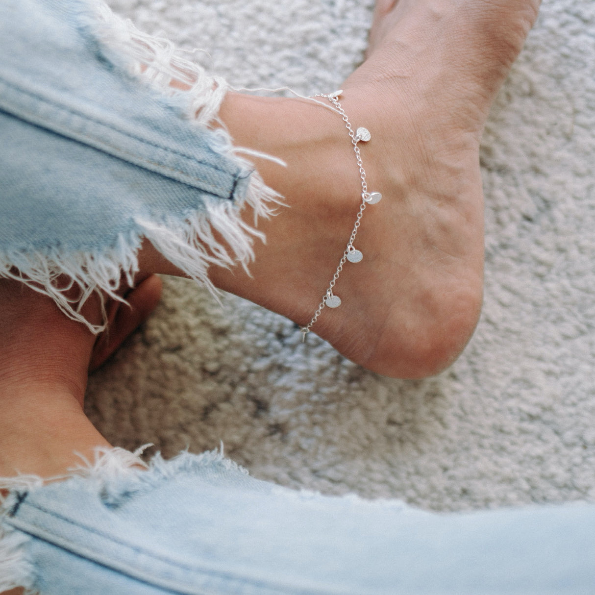 Tobillera Circulos Silver