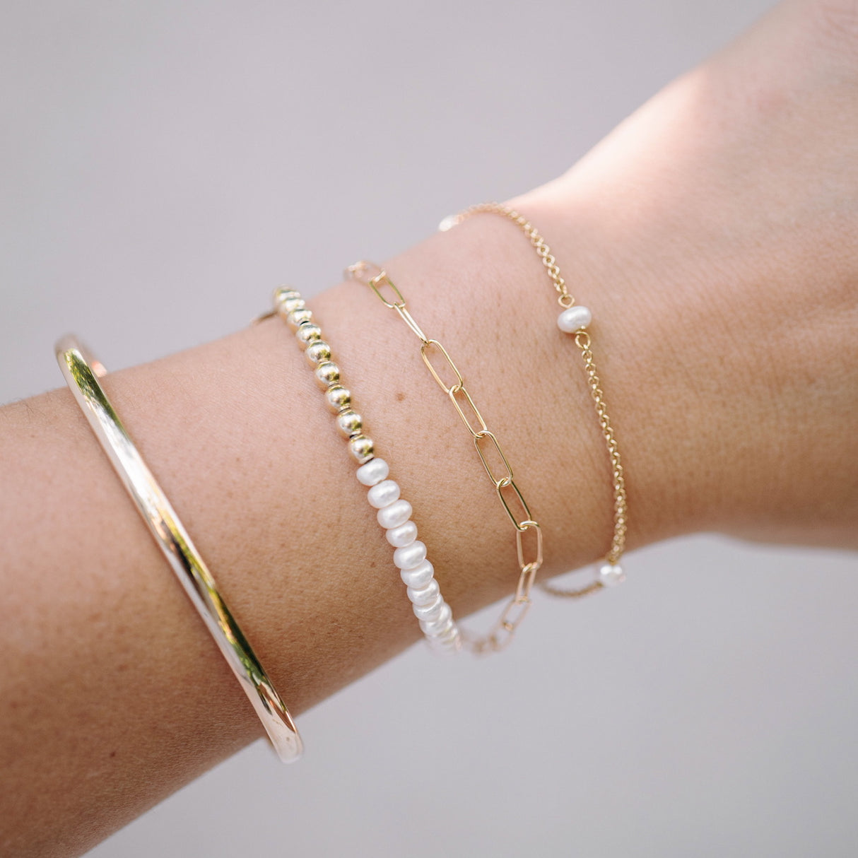 Pulsera Mix Pearl Gold
