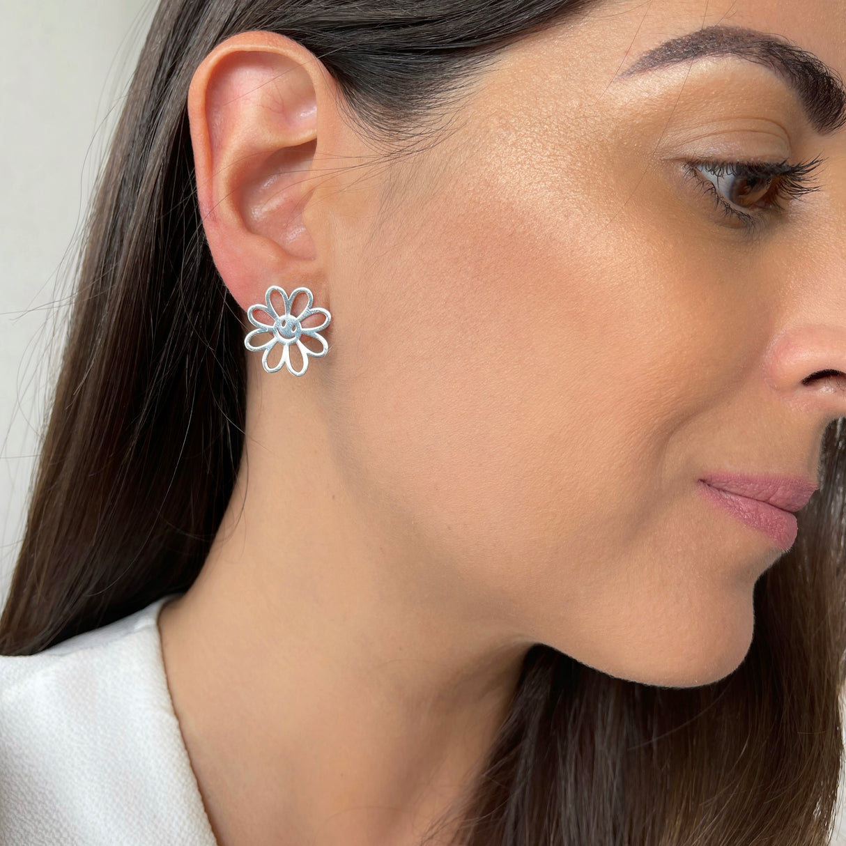 Arete Gde Smiley Silver