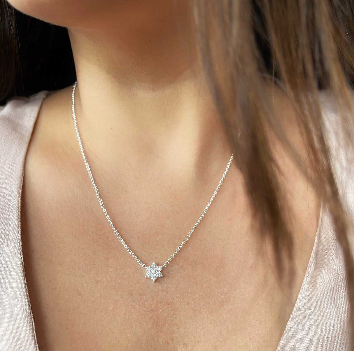 Collar Cz Roseta Silver