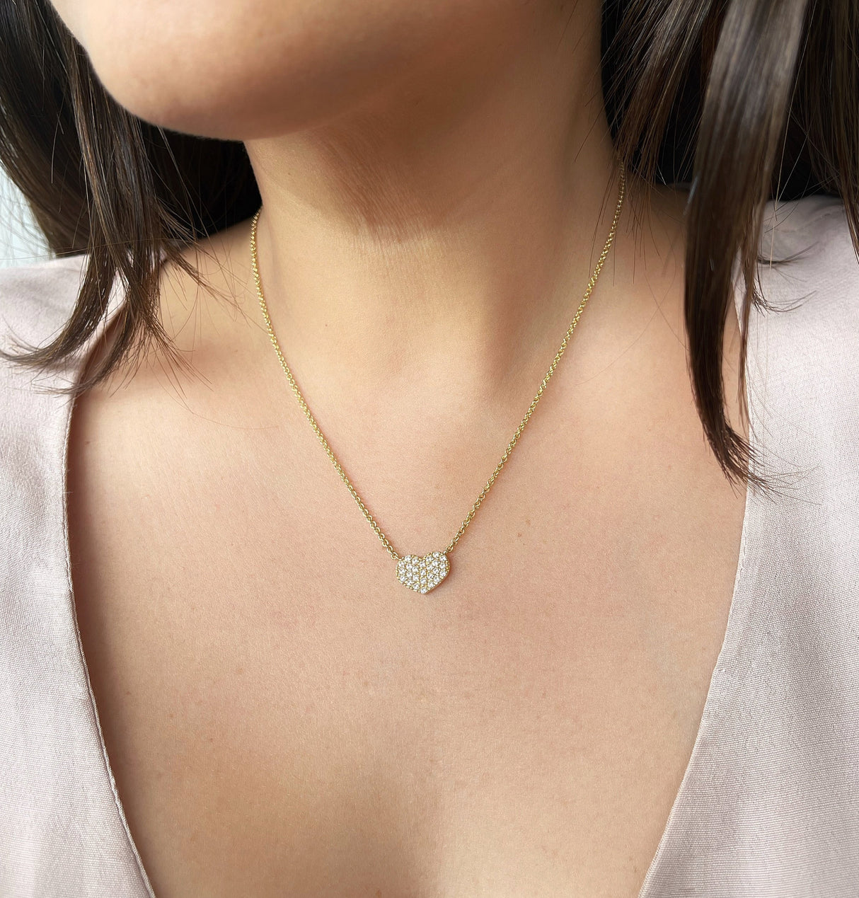 Collar Cz Mini Heart Gold