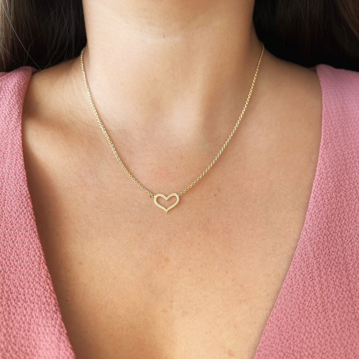 Collar Corazón Borde Gold