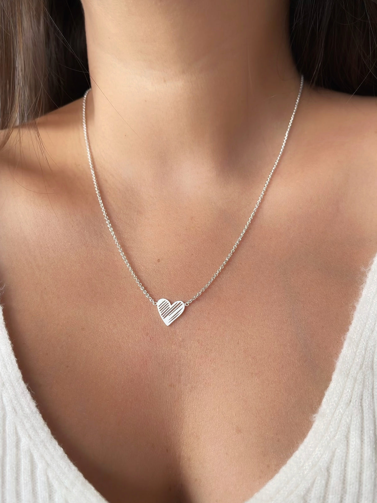 Collar Corazon Pintado Silver