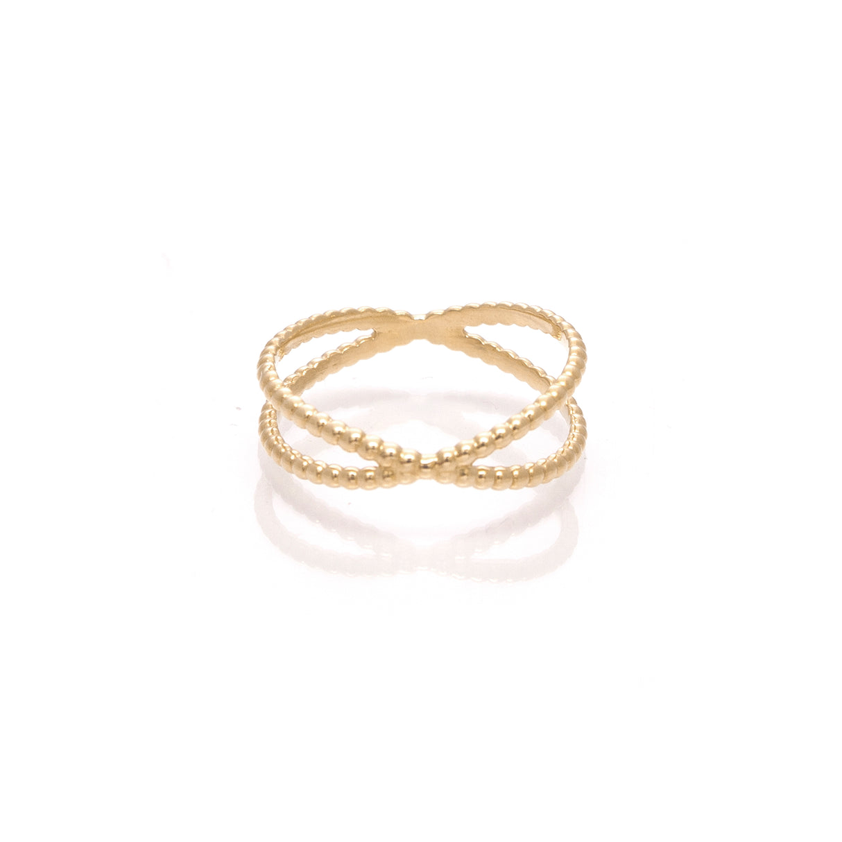 Anillo Cross Dots Gold