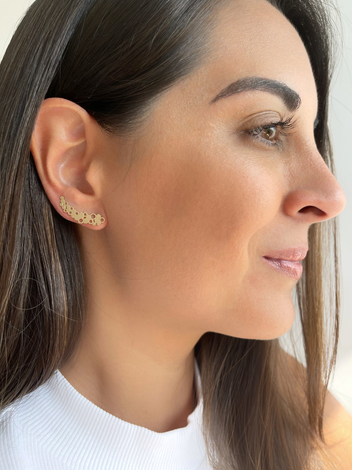 Ear Climber Bubble Gold