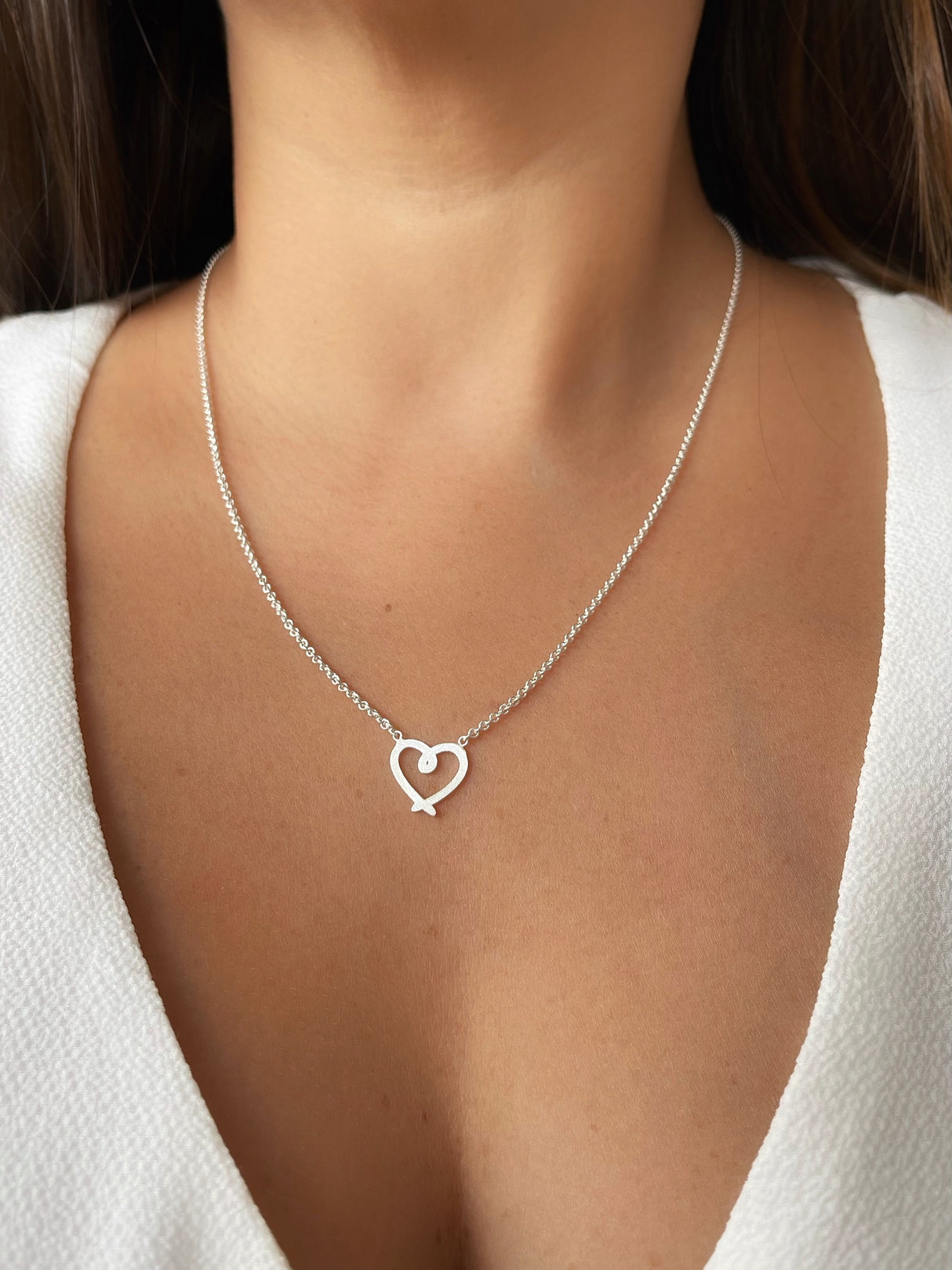 Collar Corazon Entorchado Silver