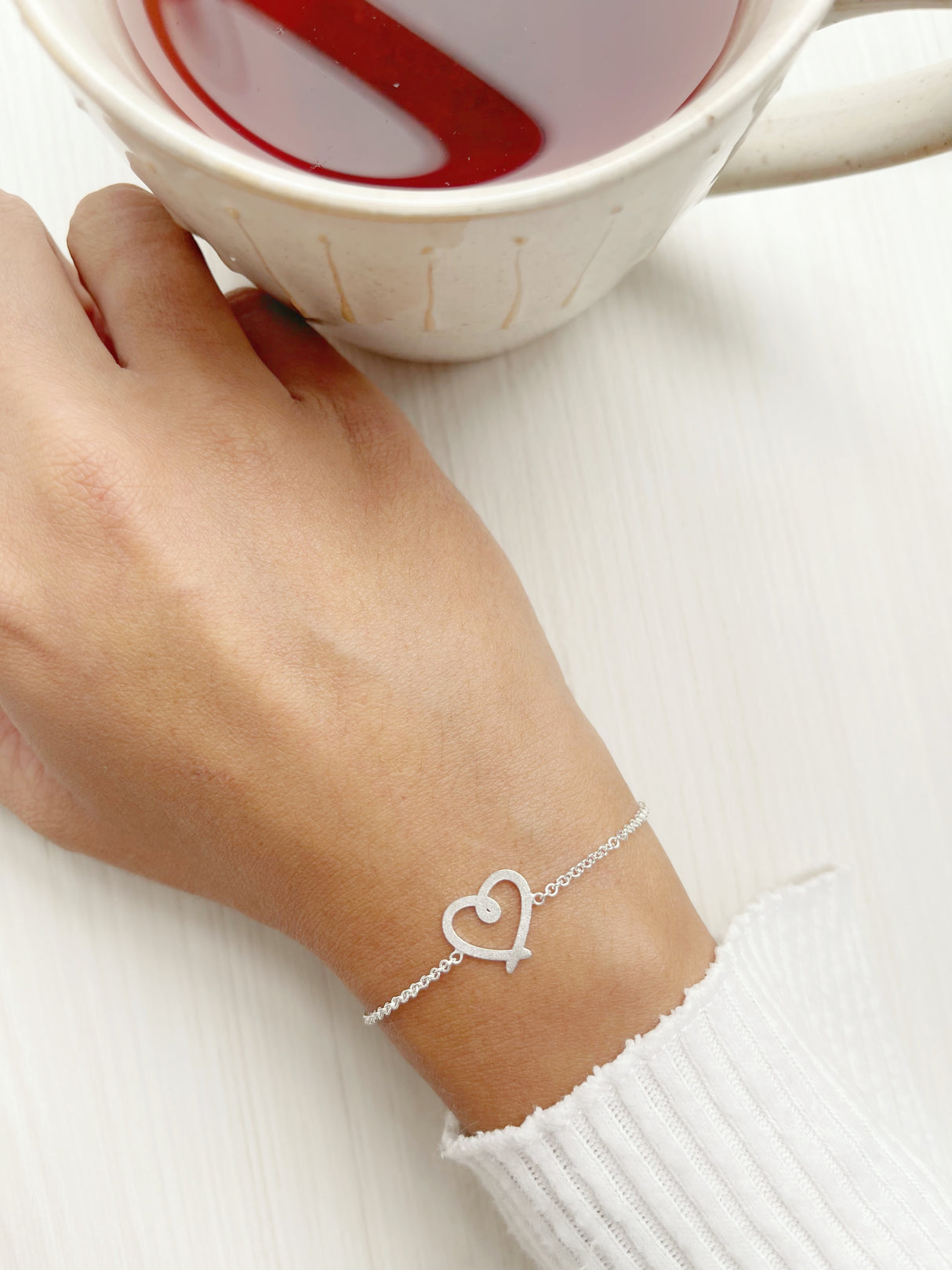 Pulsera Corazon Entorchado Silver