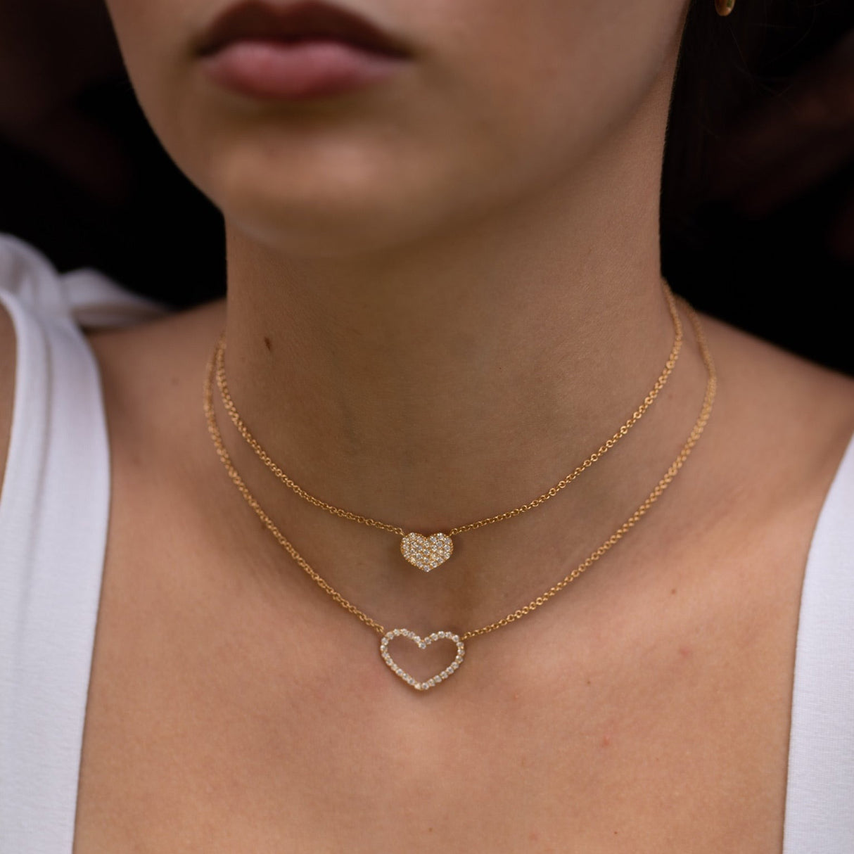 Collar Cz Heart Xl Gold